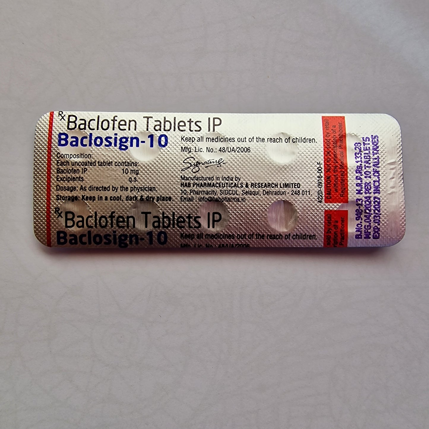 Baclofen 10mg